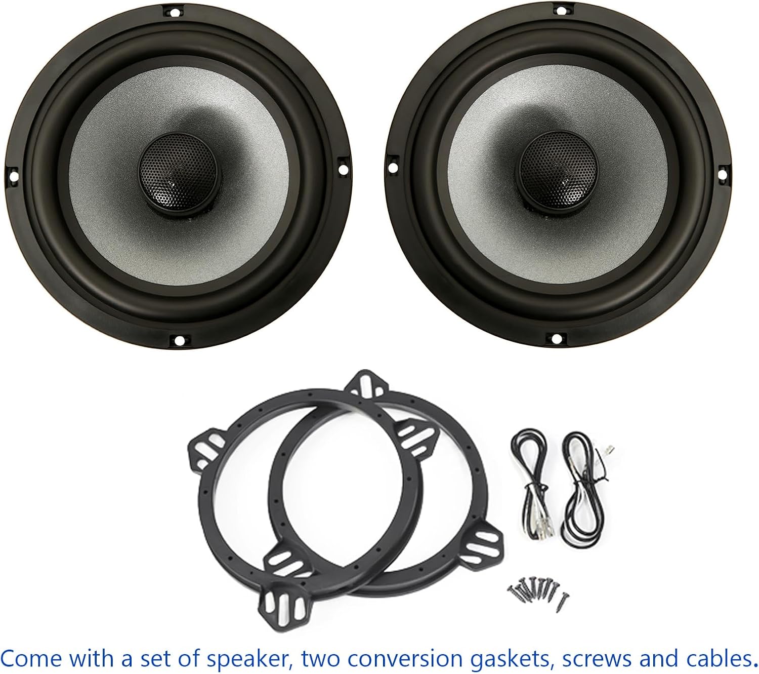 6.5Inch Two Way Coaxial Car Audio Speaker, Mica Wood Cone,110Watt Max 4Ohm 50-20KHz Frequency Response for Car Component Stereo, High-Efficiency Speaker for OEM Power, Pair