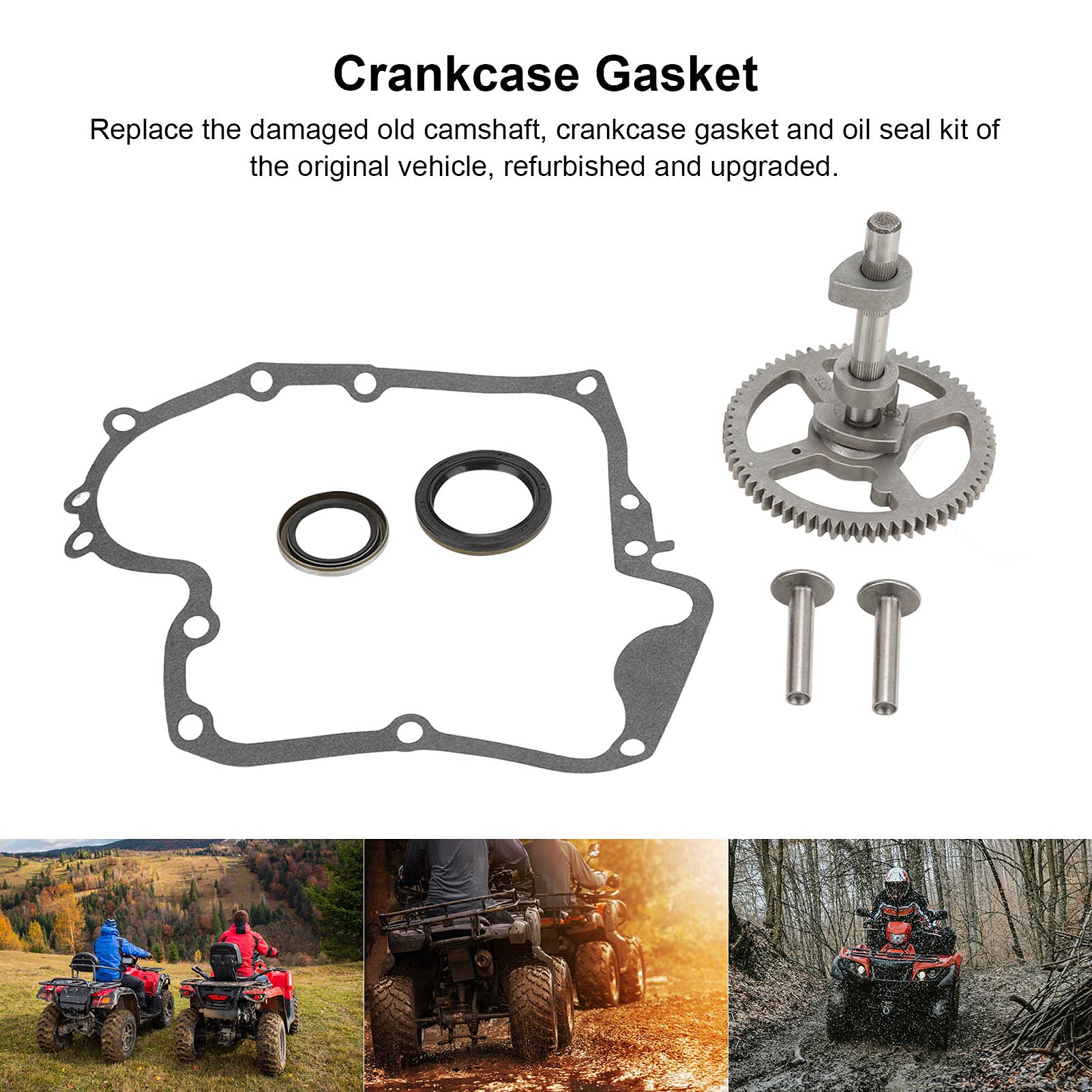 Qiilu Kit Albero a Camme Kit Albero a Camme 84005207 793880 793583 Kit Fasatura Albero a Camme Motore Guarnizione Carter Moto 697110 Ricambio per Fourtrax Rancher 2000-2006