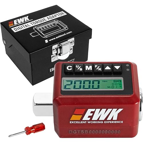 EWK 1/2-inch Drive Digital Torque Adapter 7.4-147.6 ft-lbs (10-200 Nm), Electronic Torque Wrench Converter with LED Display & Audible Buzzer for Over-Torque Alert