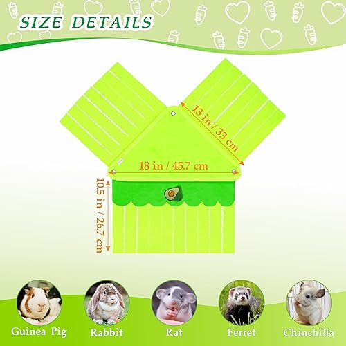 Miniatura 41 de Escondite de conejillo de indias, lindo conejillo de indias esquinero de forro polar con cortina de 3 lados, hamaca de conejo de juguete y cama