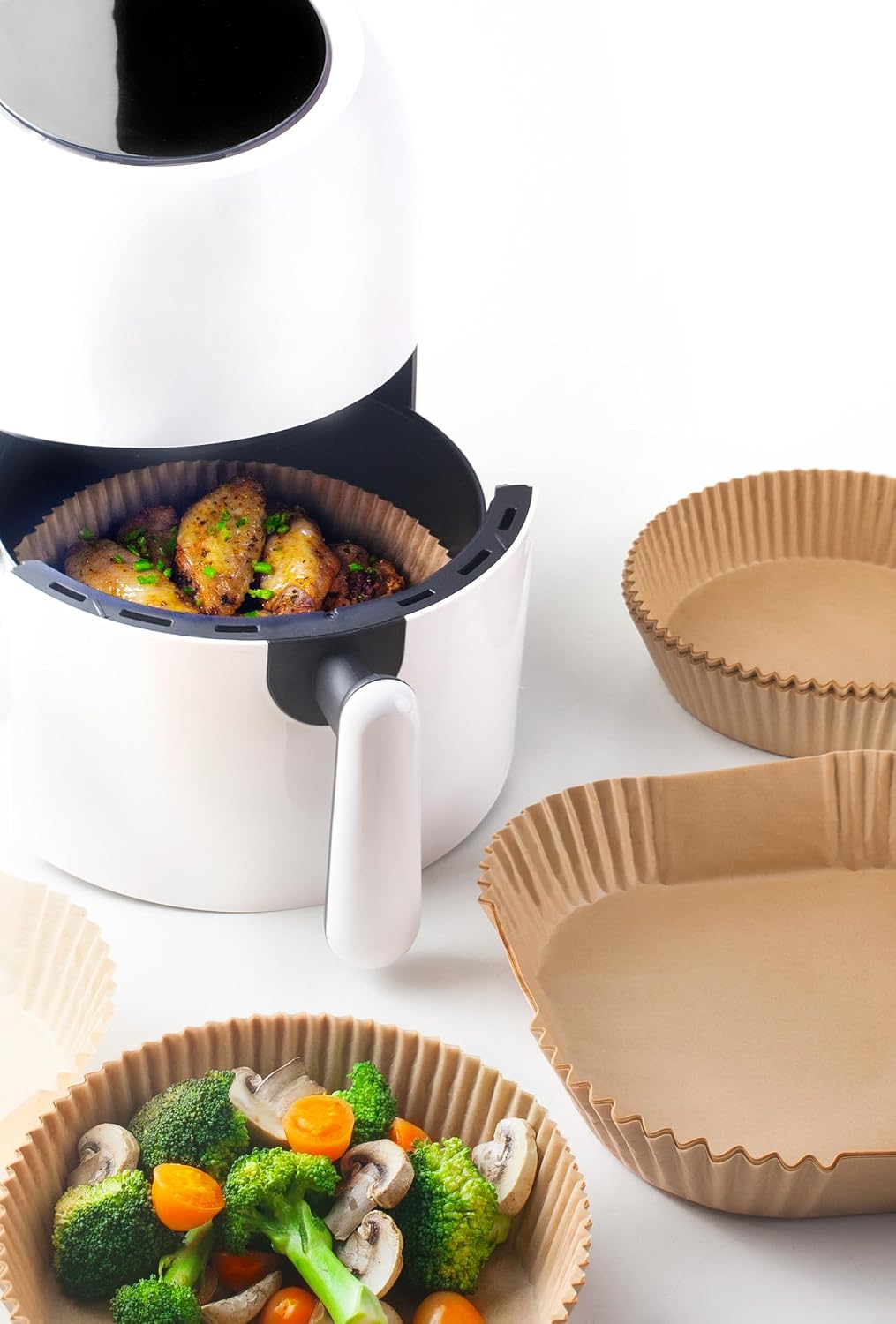 IBILI - Square Paper Tray for Air Fryer - 20 cm - Pack of 50 Units - Waterproof and Absorbent - Made of Food Grade Wood Pulp