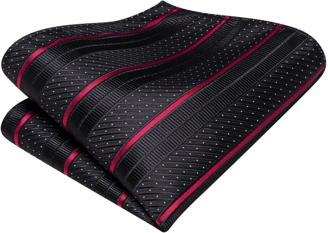 Dubulle Mens Paisley Striped Tie and Handkerchief Cufflinks Tie Set for Men Wedding Business Formal - Image 8