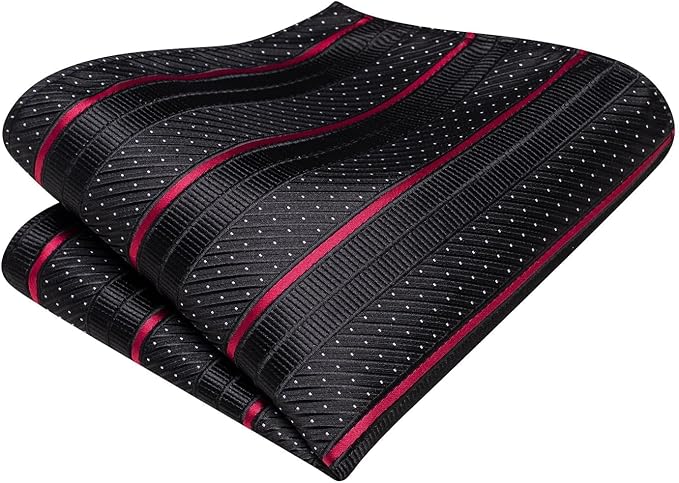 Set de 3 Corbatas Seda para Hombre con Pañuelo y Gemelos miniatura 8