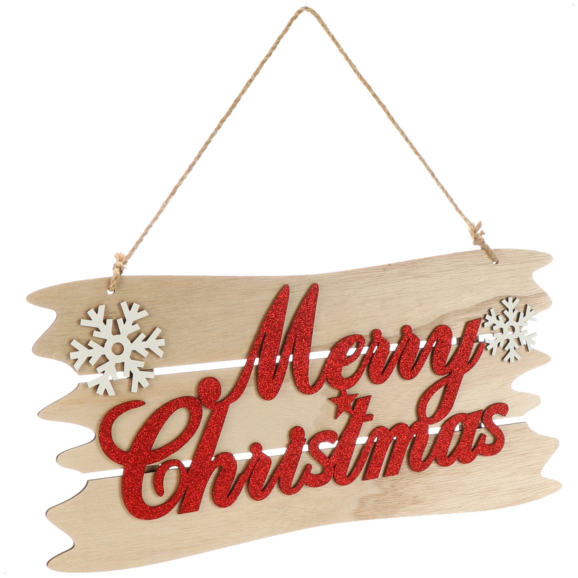 com-four® hanging decoration Christmas - wooden hanger with lettering for Christmas - wooden door sign for door, window or wall - Christmas Sign (red + white + brown)
