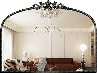 12 Pottery Barn Living Room Ideas for Warm Classic Cozy Charm 26 WallBeyond Black Vintage Mirror for Vanity 32x24 Inch, Black Antique Mir...