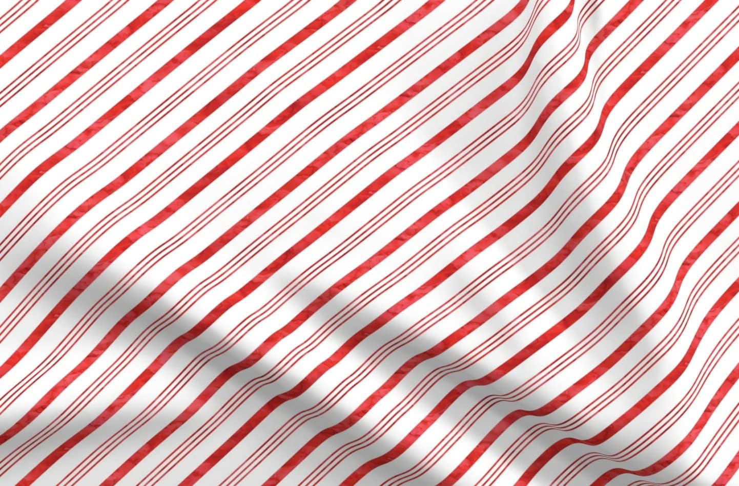 Spoonflower Fabric - Watercolor Candy Stripes Red Christmas Trendy Stripe Striped Printed on Upholstery Velvet Fabric Fat Quarter - Upholstery Home Decor Bottomweight Apparel