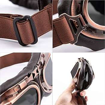 Motorcycle Goggles Evomosa Vintage Pilot Style Cruiser Scooter Goggle Outdoor Sand Goggles Bike Racer Cruiser Touring Eyewear For Half Helmet Motorcycle Accessories For Men