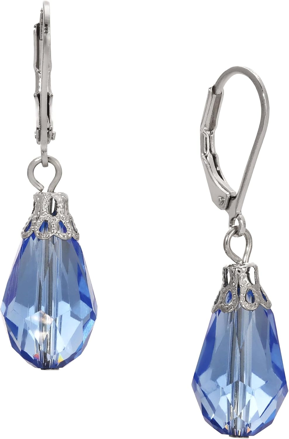 1928 Jewelry Earrings for Women - Teardrop Crystal Bead Allure Drop Earring, Teardrop Crystal Beads, Lever Back Earring Hooks
