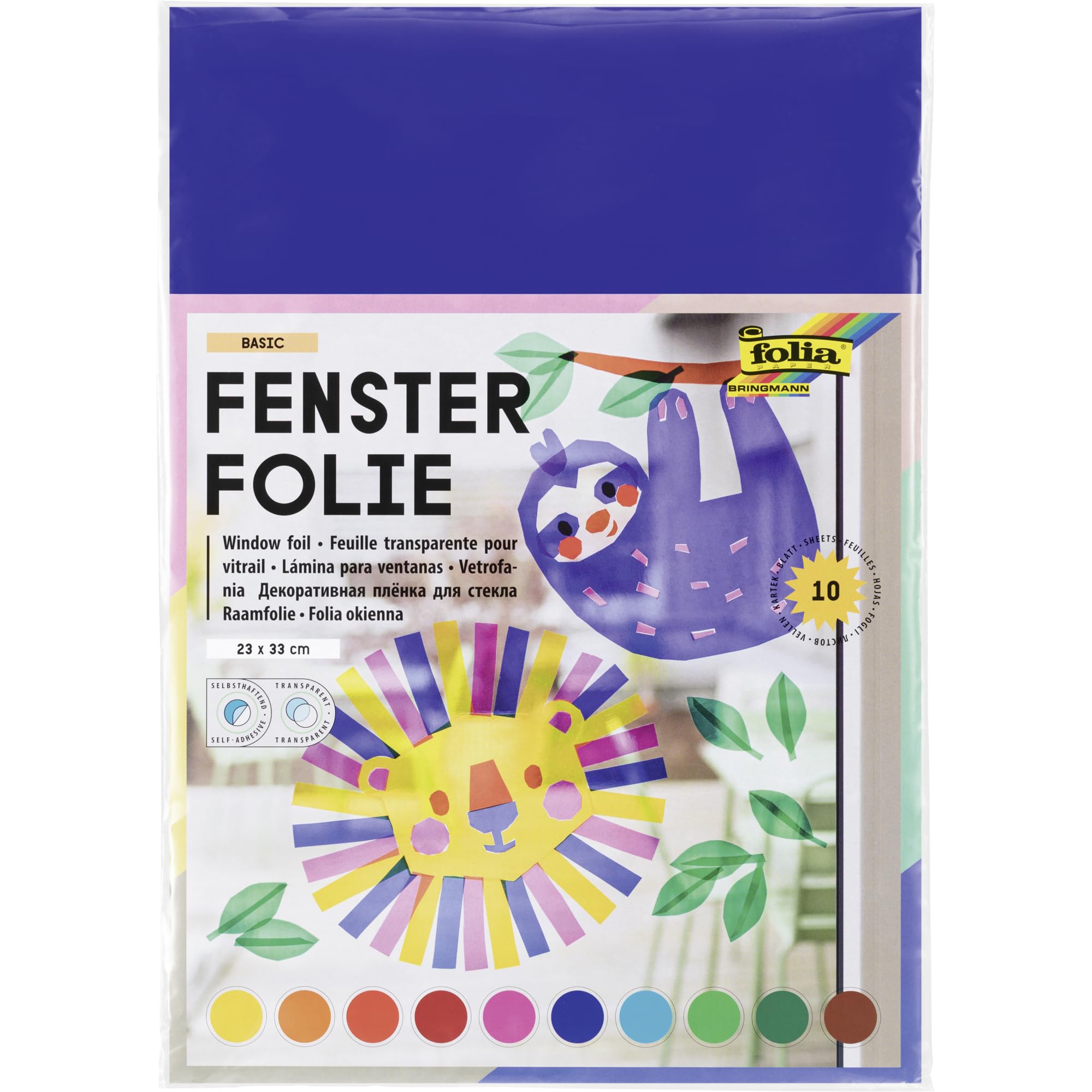 Film autocollant transparent folia 455409 pour fenêtres et loisirs créatifs