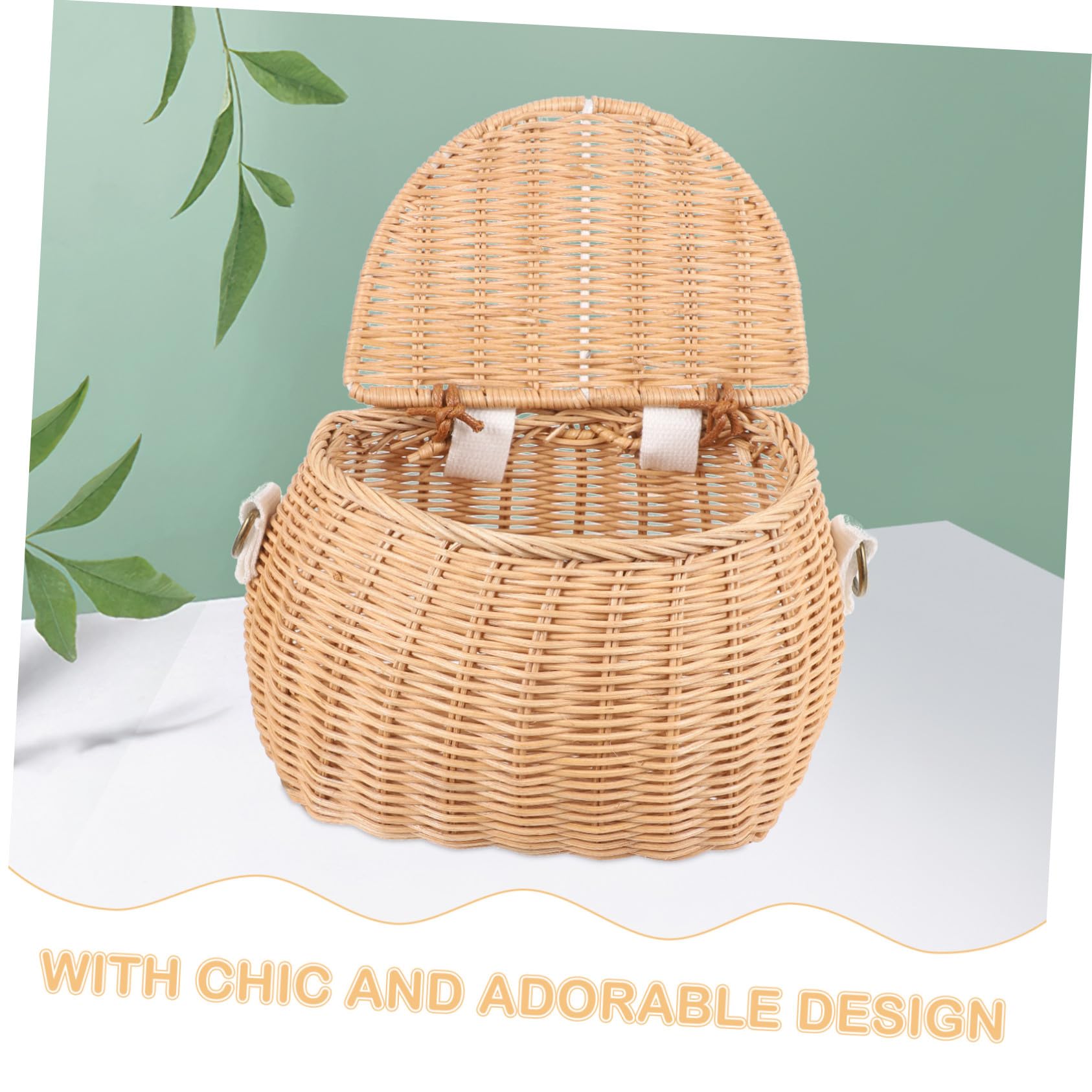 Panier de Vélo en Rotin pour Garçon et Filles Couleur Jaune Panier de Rangement Sûr et Résistant Accessoire Pratique pour Vélo Adapté pour Serviettes et Gobelets