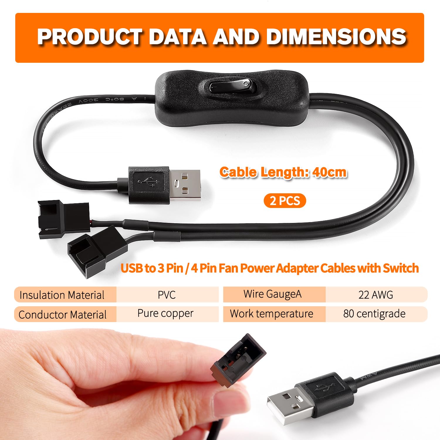 RUNCCI-YUN 5V Vers 12V USB PC Câble D'alimentation De Ventilateur,USB Vers 3Broches Et 4Broches Câble De Ventilateur De Boîtier PWM Splitter Câble Ventilateur Fan Pour Ventilateur PC 12V