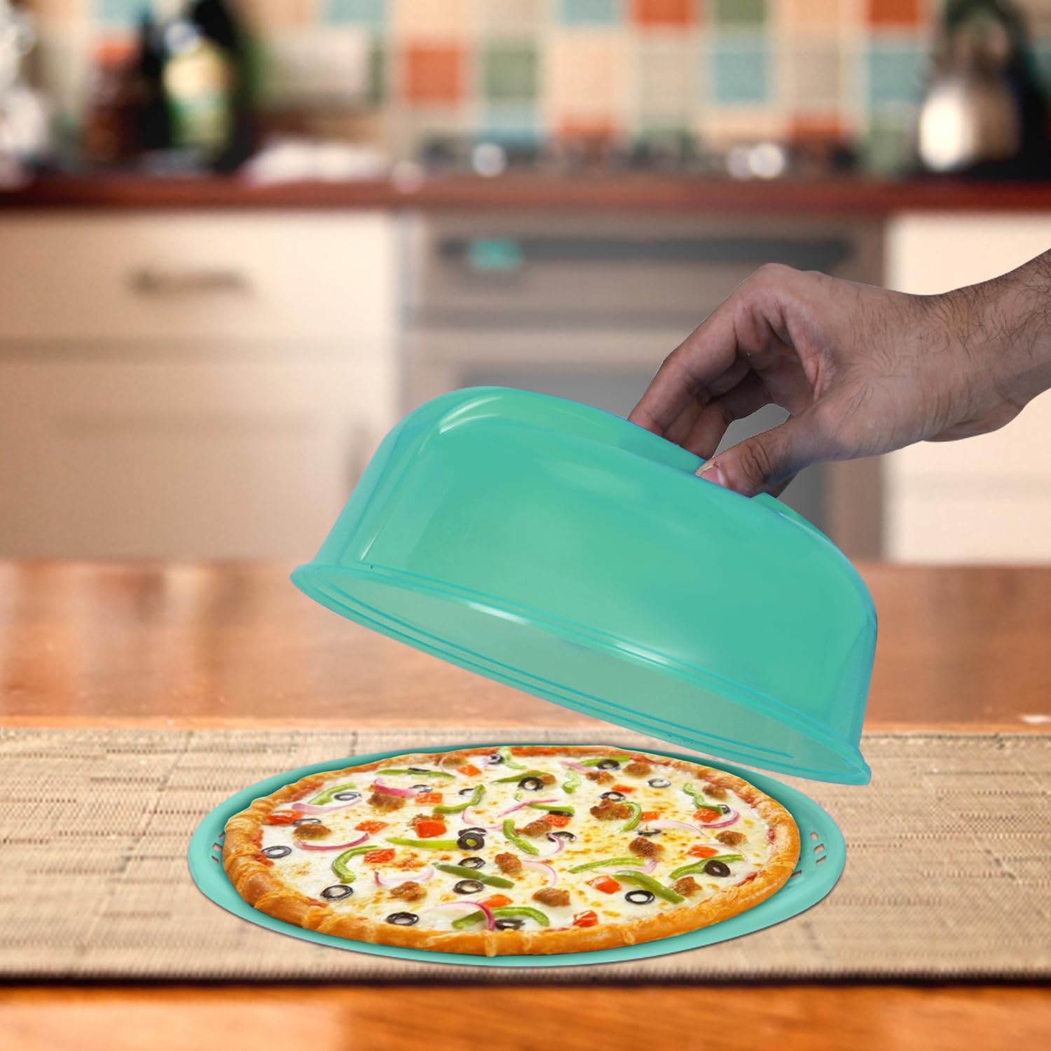 Microwave Food Cover with Easy Grip Handle -2 Microwave Food Cover with Easy Grip Handle -2