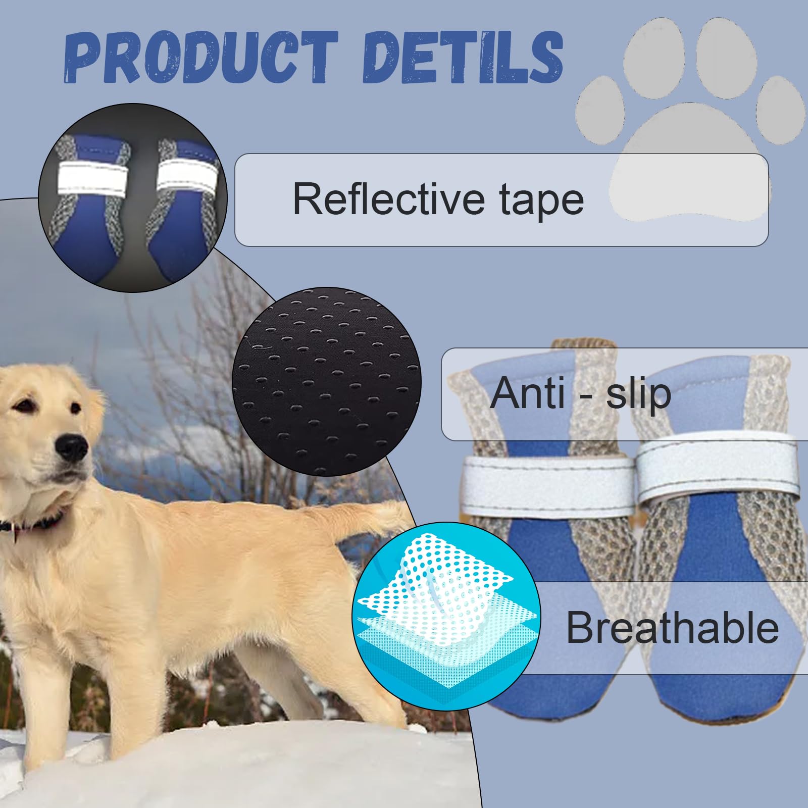 AIAIDIDIY Dog Boots Paw Protector - Image 4