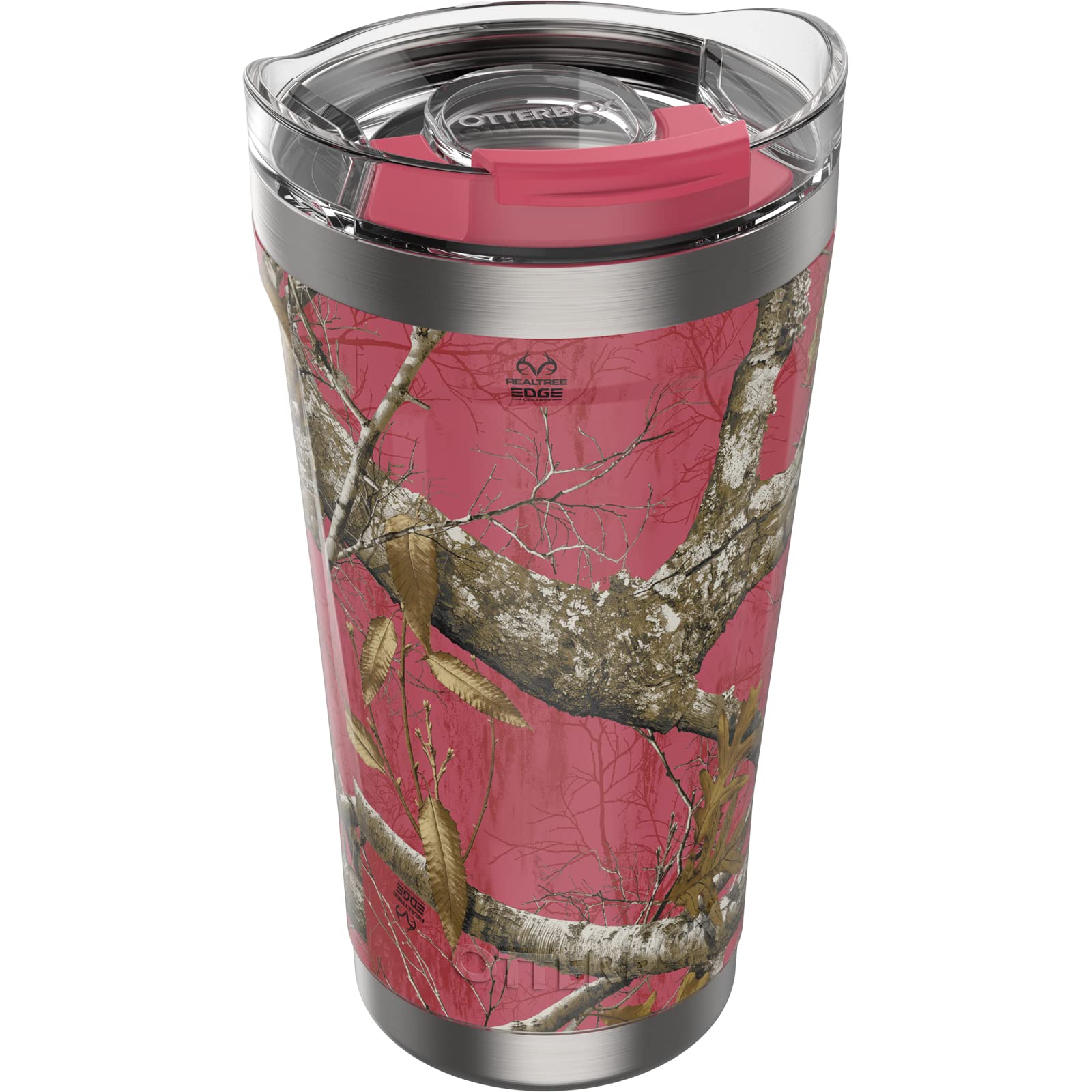 OtterBox Elevation Tumbler with Closed Lid - 16OZ (RealTree Edge Flamingo Pink)