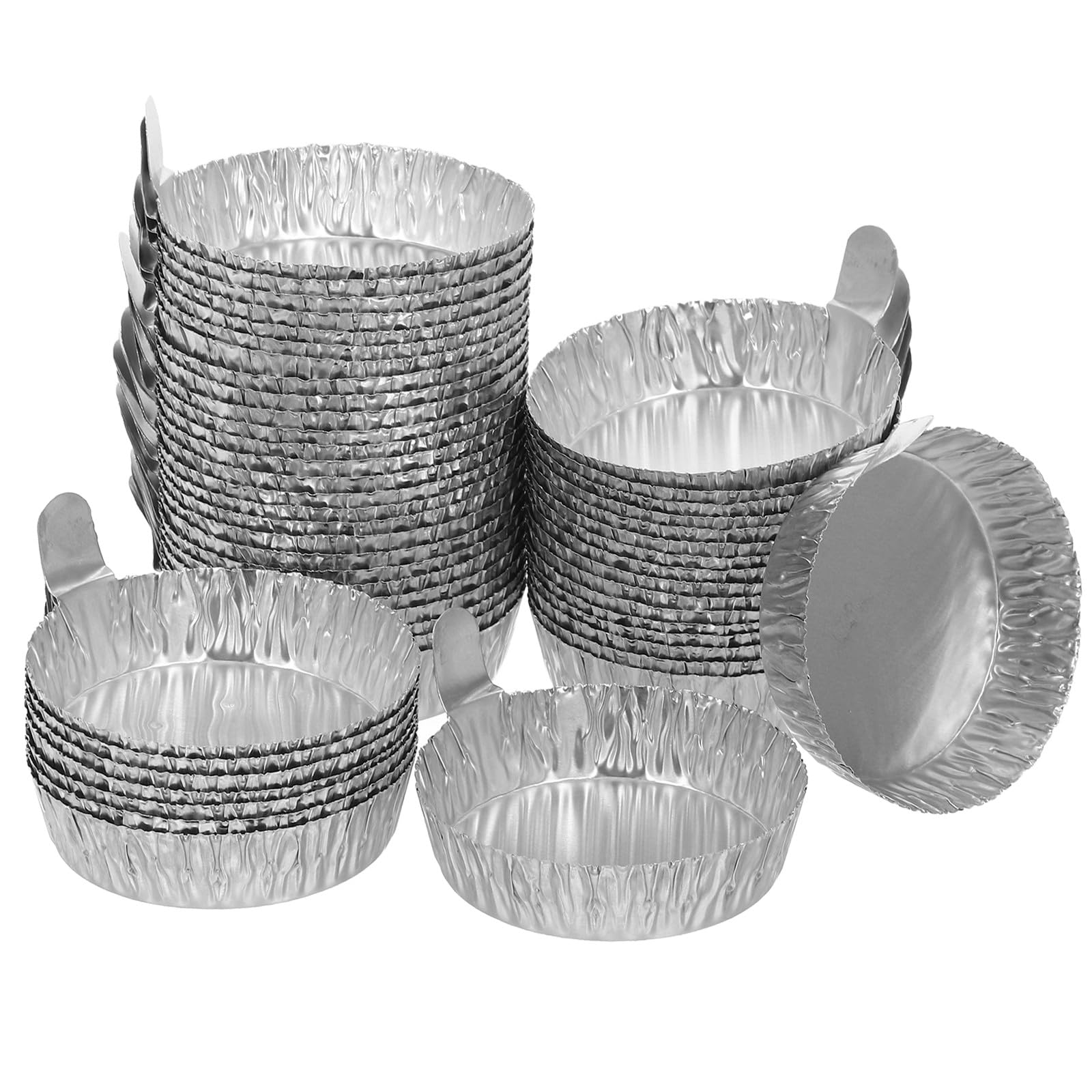 Luxshiny 50pcs Aluminum Weigh Boats with Handle 42ml Aluminum Weighing Dishes for Powder and Liquid Samples Laboratory Weigh Trays for Scientific Use