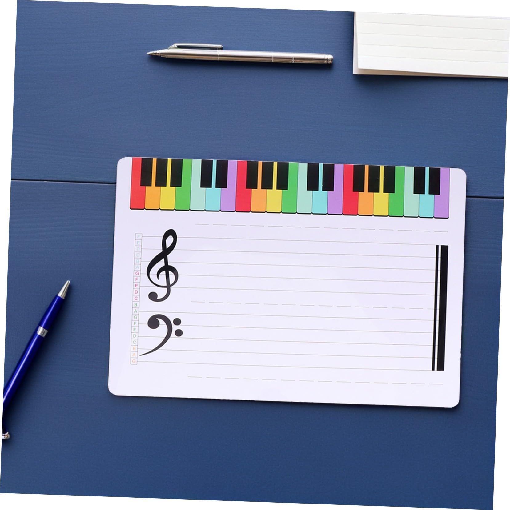 TEHAUX 6 Stück Personal Whiteboard Klavier Löschbare Tafel Musik Trocken Abwischbare Tafeln Tafel Beschreibbare Musiktafel Klavierunterricht Musik Trocken