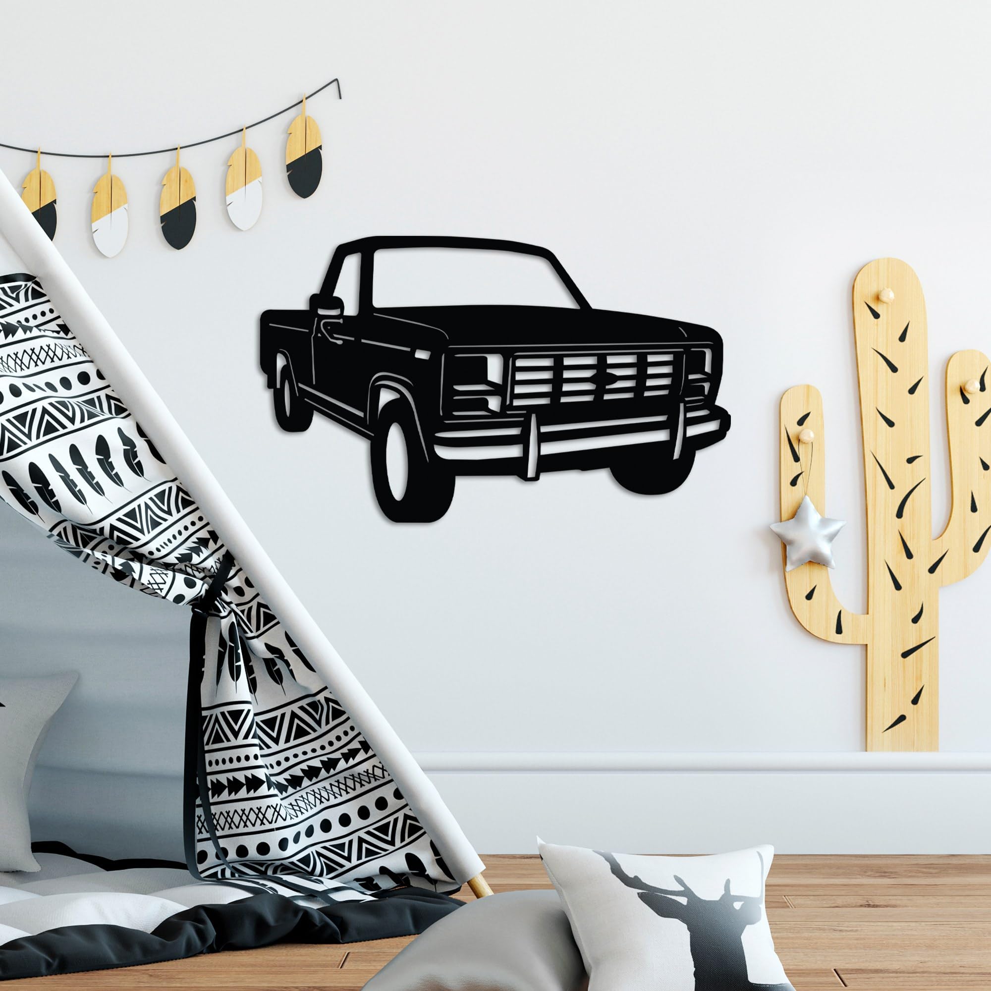 Stylish Black Decorative Metal Wall Accessory, 60 x 37 cm, 100% Metal, 1.5 mm Thickness, Lightweight (0.981 kg), Perfect for Modern Home Decor