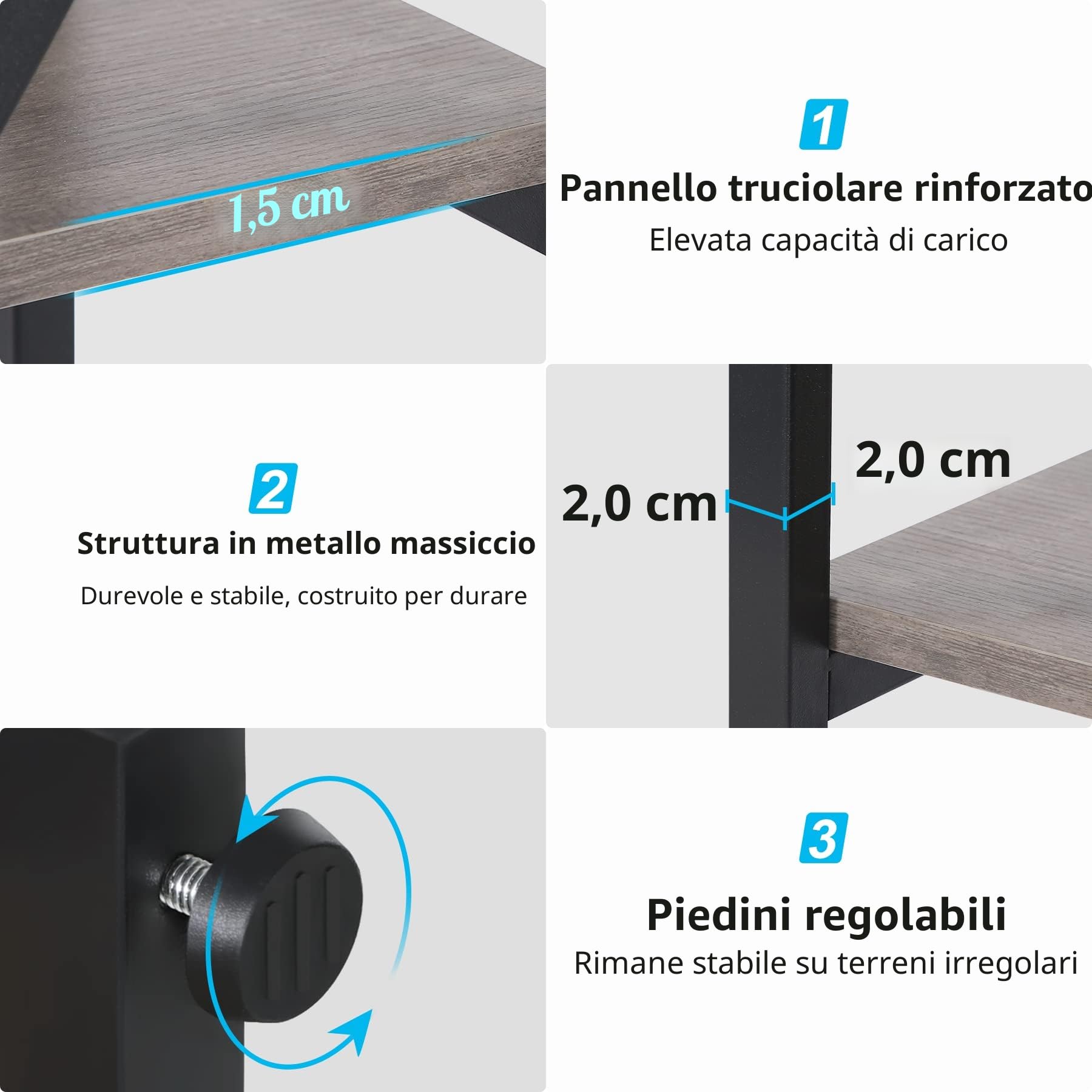 Tribesigns Libreria a 5 livelli, Scaffale Portaoggetti, libreria alta 180 cm con 8 ripiani di stoccaggio aperti, Struttura in Metallo, per libri, esposizione, ufficio, soggiorno, grigio vintage