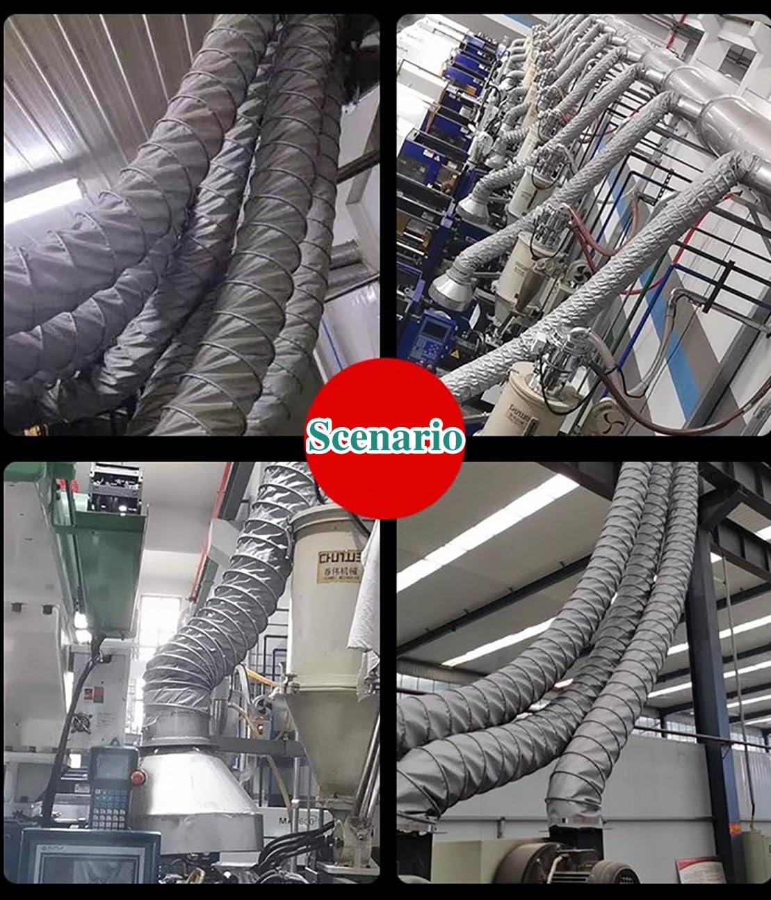 Tubo Flexible Manguera Flexible de Ventilación para Secadora de 50 Pies para Espacios Reducidos, Extensión de Conducto de Ventilación para Carpas de Cultivo en Interiores O Exteriores(White,90mm(3 1/2