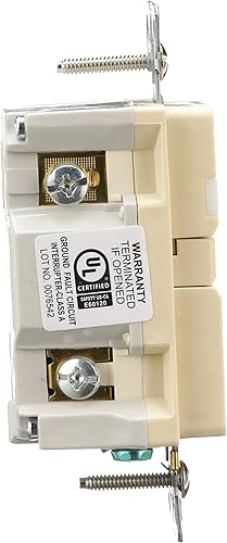 Miniatura 5 de Eaton GFCI - Receptáculo dúplex de autocomprobación 20A -125V resistente a manipulaciones con luz nocturna y placa de pared de tamaño estándar,