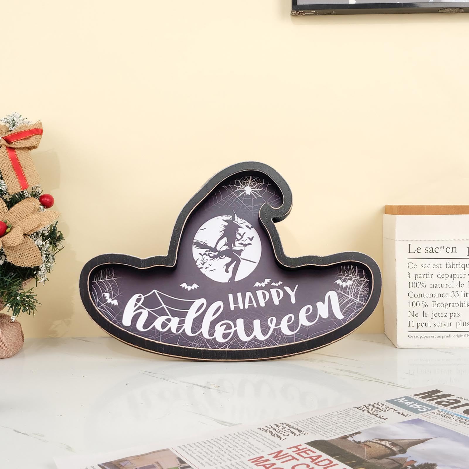 Amazon.co.jp: ハロウィン木製サービングトレイ、ハロウィン木製トレイ