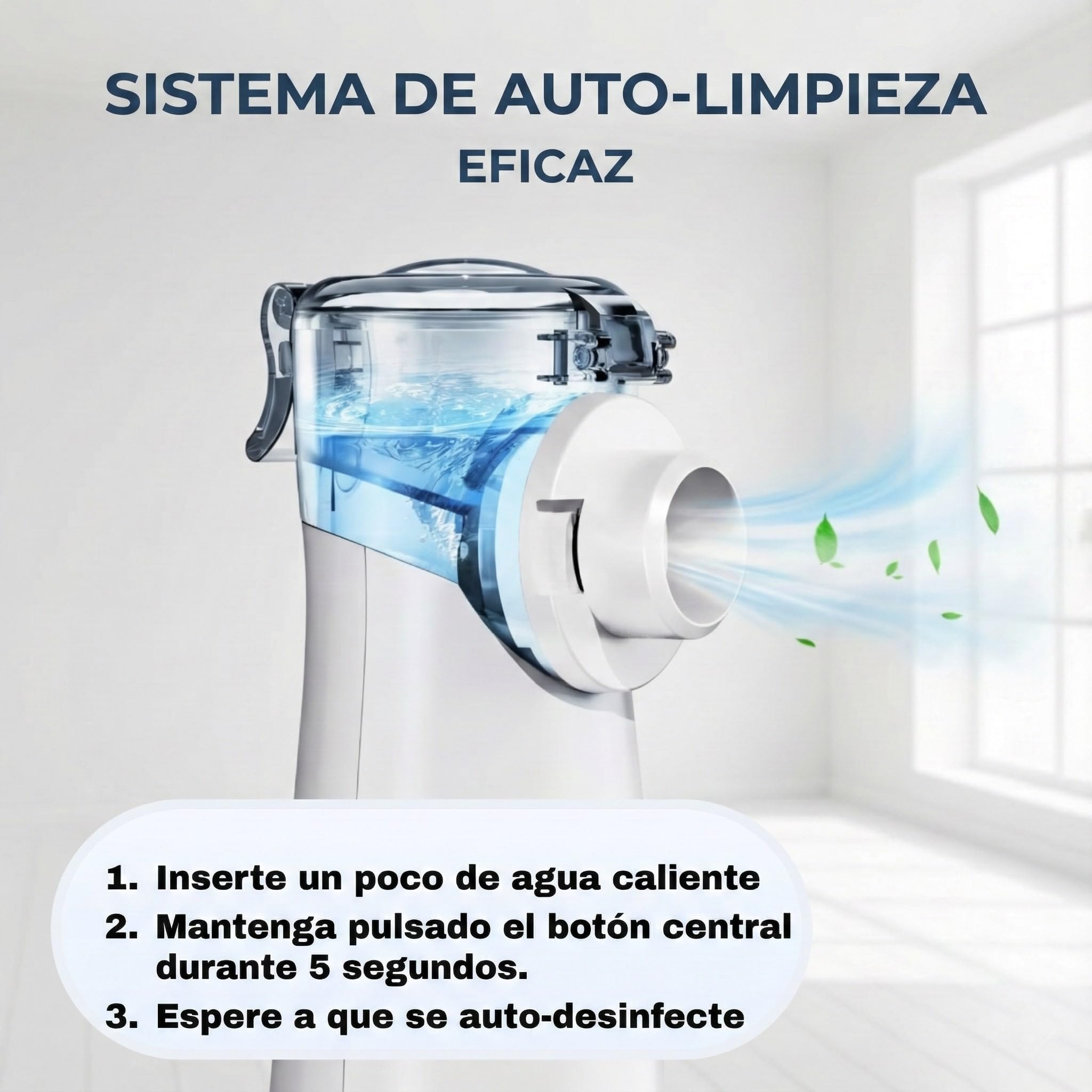 Medicinadellavoro.com - Nebulizador Bebe, Adultos y Niños Portátil Silencioso con USB-C, Batería Recargable y 2 Mascarillas, Inhalador de Vapor Nasal para Tos, Asma y Resfriado, Aerosoles