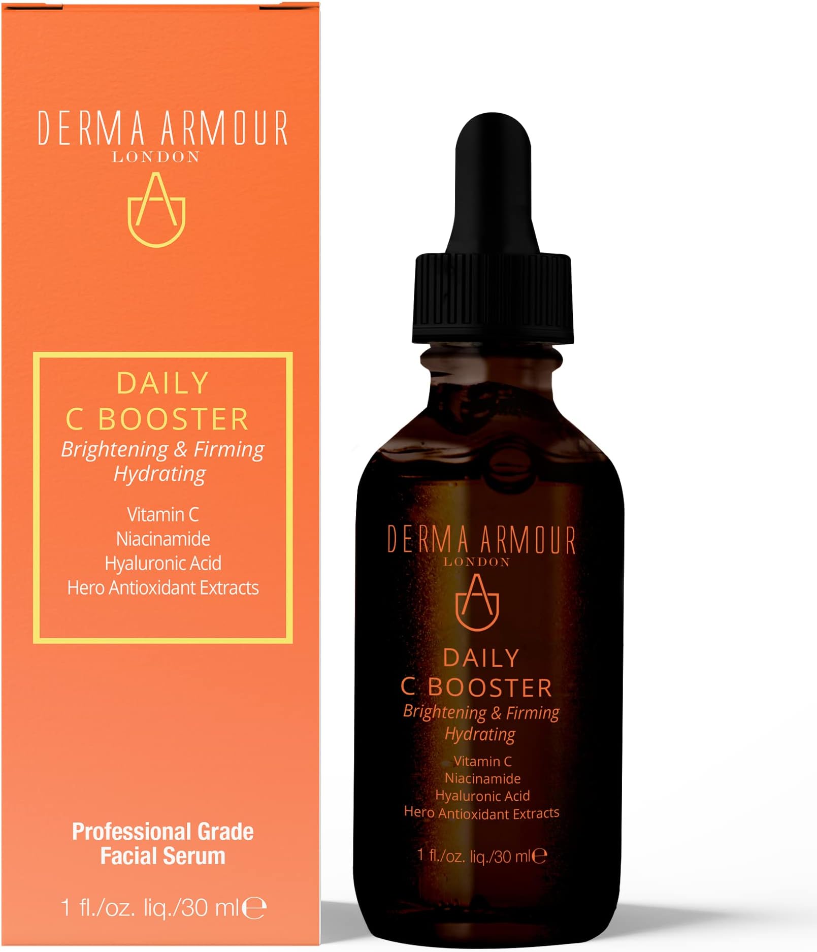 Derma Armour Daily C Booster for Brightening, Hydration, Firming and Anti-Pigmentation. 15% Stable Vitamin C, Hyaluronic Acid, Antioxidants. Anti Pollution.