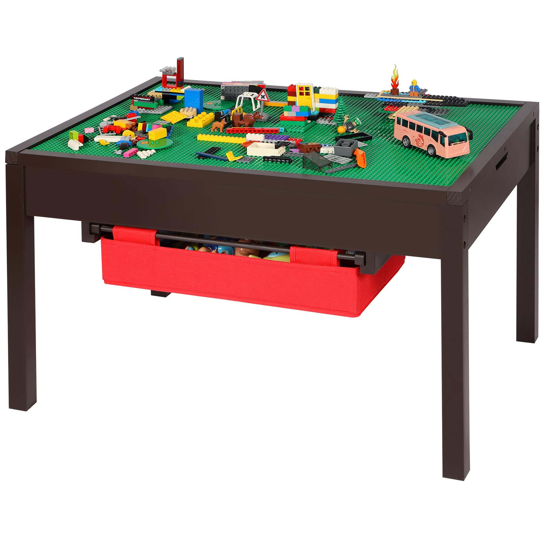 RedSwing 2 in 1 Activity Table with Storage for Older Kids, Large Play Table for Boys,Girls, Espresso