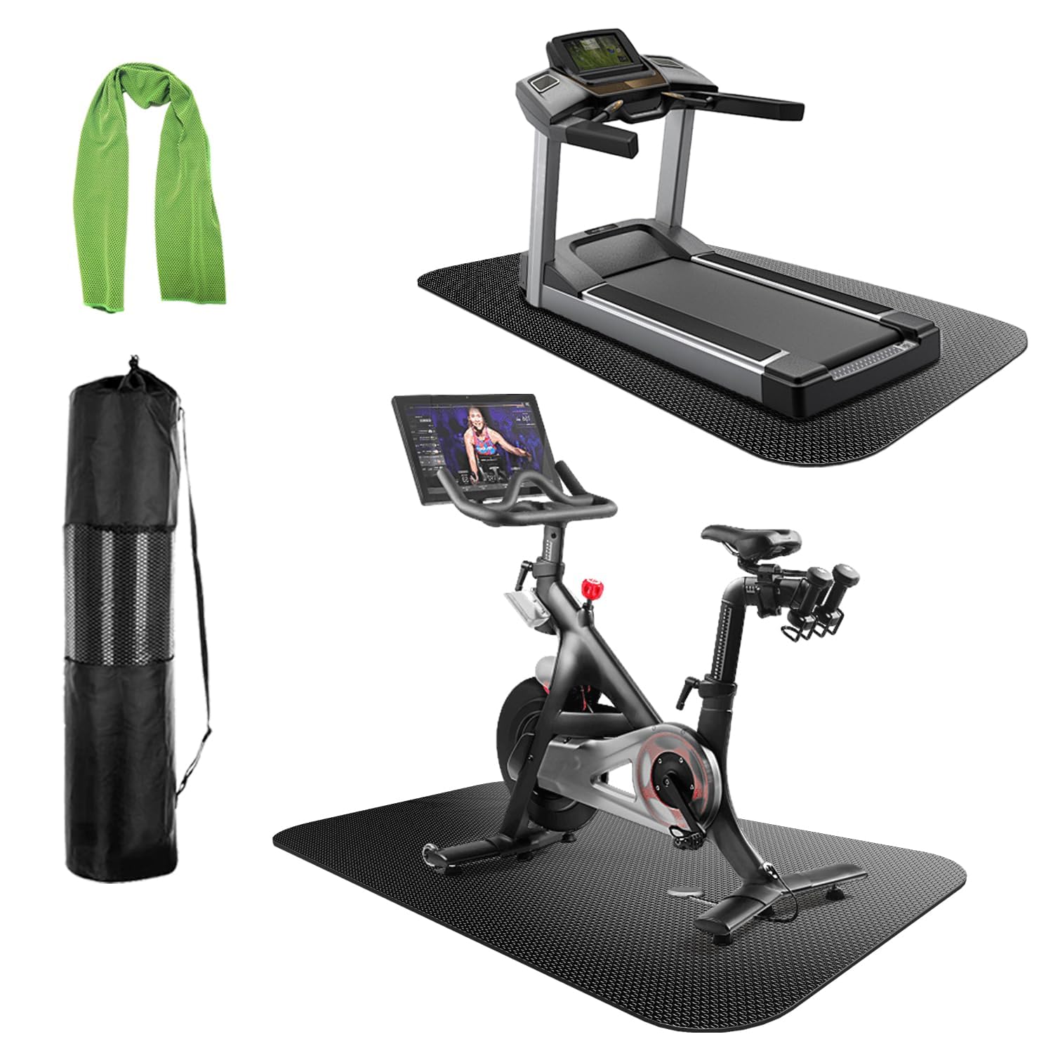 Treadmill Mat,Exercise Bike Mat,Exercise Equipment Walking Pad Mat,Heavy-Duty Protective Floor Mat for Under Stationary Bike,Spin Bike,Fitness Equipment — image 1