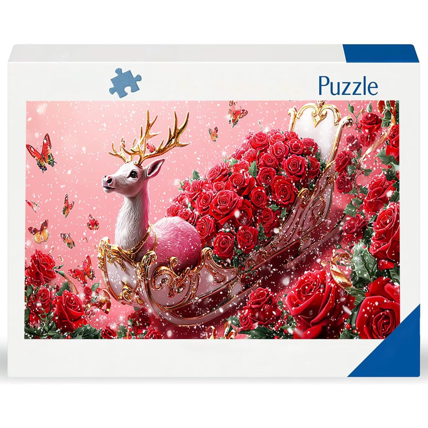 Różowy jeleń - Puzzle 900 sztuk dla dorosłych - Puzzle DIY, kreatywna rozrywka, sztuka nowoczesna, klasyczne puzzle dla dorosłych i młodzieży w wieku 12 lat, pomysł na prezent dla mężczyzn i kobiet 87