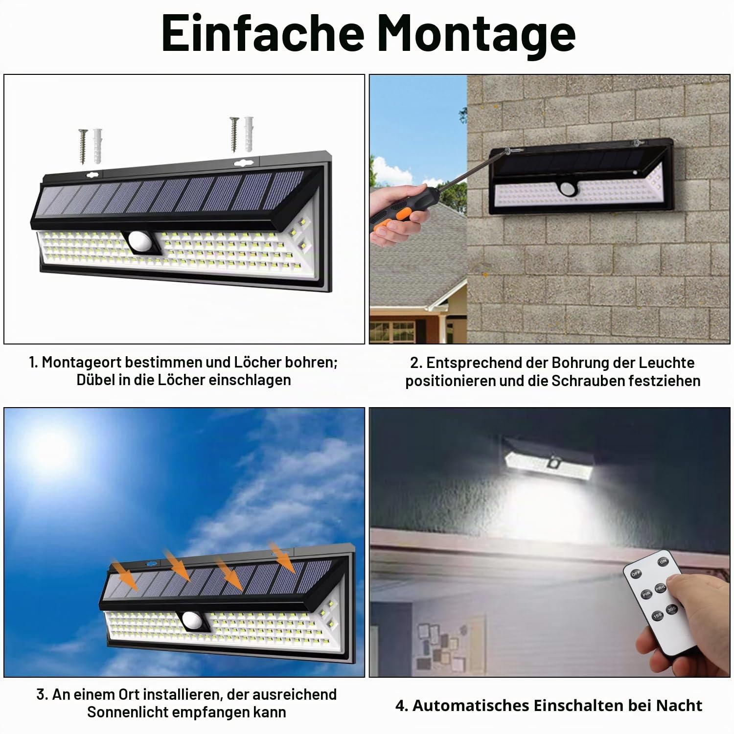 CCBASEBALL Solar-Wohnmobil-Veranda-Licht, 118 LEDs, Bewegungsmelder, Außenleuchten mit Fernbedienung, wasserdicht für Wohnmobil, Reisen, Anhänger, Camper