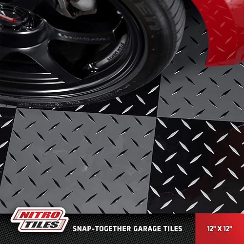 Miniatura 2 de IncStores Azulejos entrelazados Nitro Pro de 58 pulgadas de grosor, baldosas de garaje para un garaje, taller, cobertizo o remolque más fuerte y