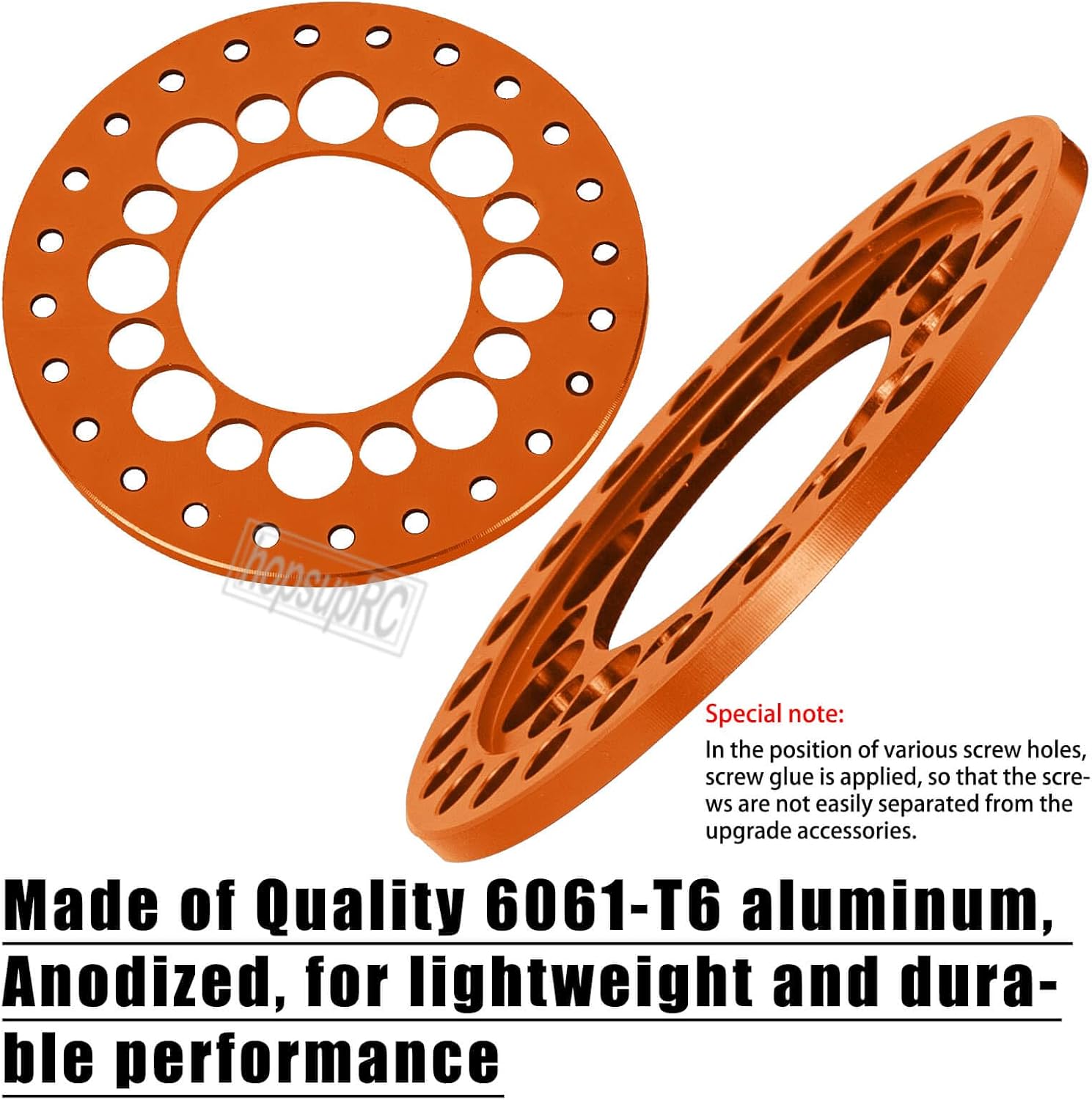 RC 1.9inch Aluminum Beadlock Wheel Rim Replacement Ring Upgrades Part for 1/10 SCX10 SCX10 II SCX10 III 90046 90047 TRX4 D90,1.9" Wheels/Rims Crawler RC Car.Orange(4PCS)