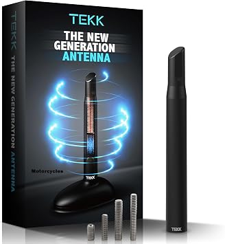 Tekk Short Antenna Compatible with 2001-2026 Motorcycles/Street Glide/Electra Glide/Road Glide/Designed for Optimized FM/AM Reception / 4.8 Inches
