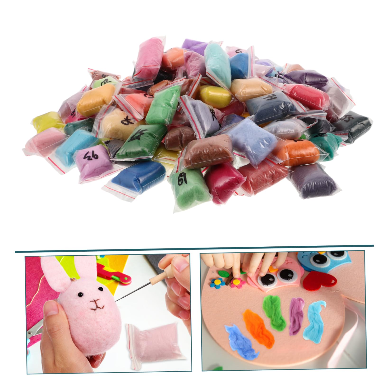 jojofuny 100 Piezas Lana Para Fieltrar Aguja Colores Para Manualidades Diy y Proyectos Creativos Fieltro De Lana Para Iniciantes y Profesionales Material De Para Artesanías Hechas Mano