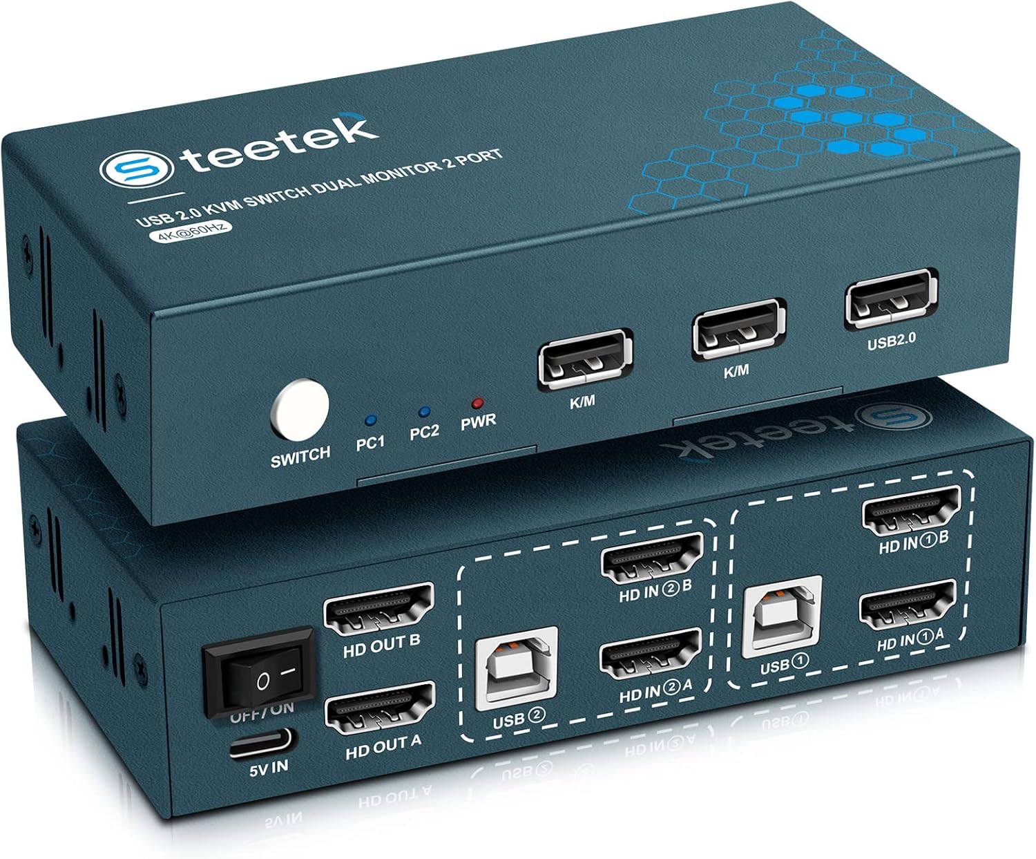 Switch KVM HDMI 2 PC 1 Monitor 4K@60Hz - Condivisione Tastiera E Mouse Con Telecomando - Foto 6