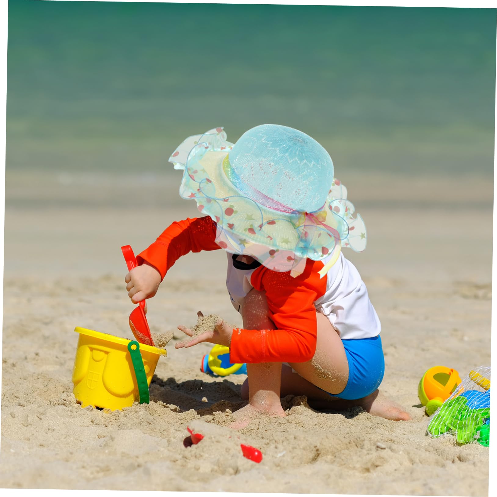 Holibanna 3piezas Sombrero De Playa para Bebés Gorro De Sol De Protección UV Sombrero Infantil Estampado De Estrellas y Puntos para Playa y