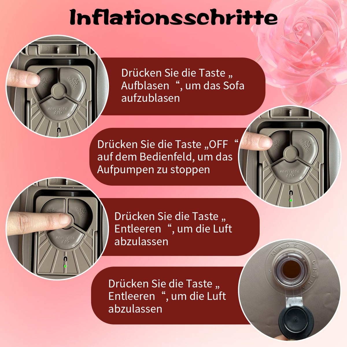 Sexmöbel Sexsofa BDSM G Spot Positionshilfe aufblasbarer Sexstuhl mit Kissen für Erwachsenenspiele