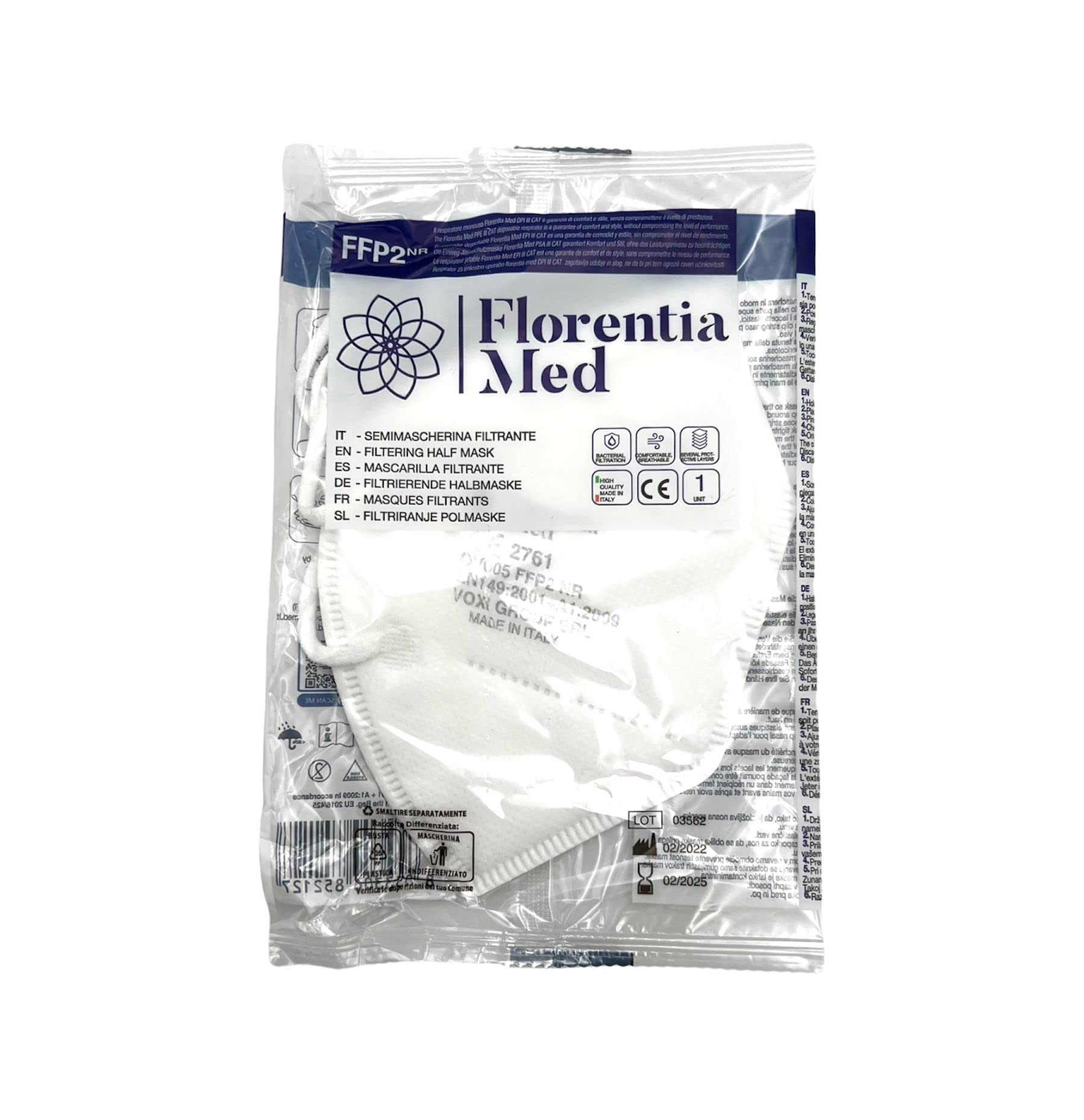 Mascherine FFP2 Bianche Made In Italy - Confezione Da 50 Pezzi, Certificate CE, DPI III - Foto 11