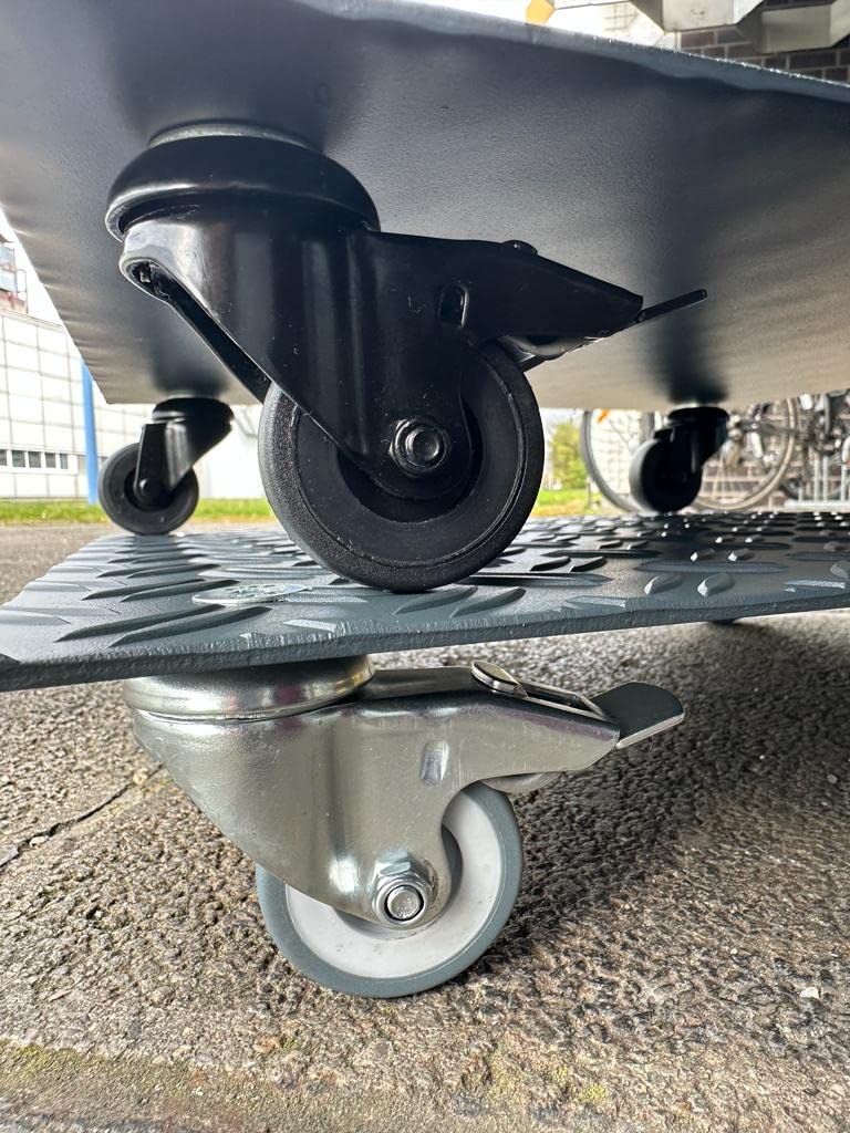 Pflanzenroller rund anthrazit Ral7016 200kg Blumenroller Untersetzer Alu Riffel 200kg und 400 kg Auswahl Rollenfarbe silber/schwarz (Alu Riffel 200kg 3,5/5 Ø400mm Rolle Schwarz)