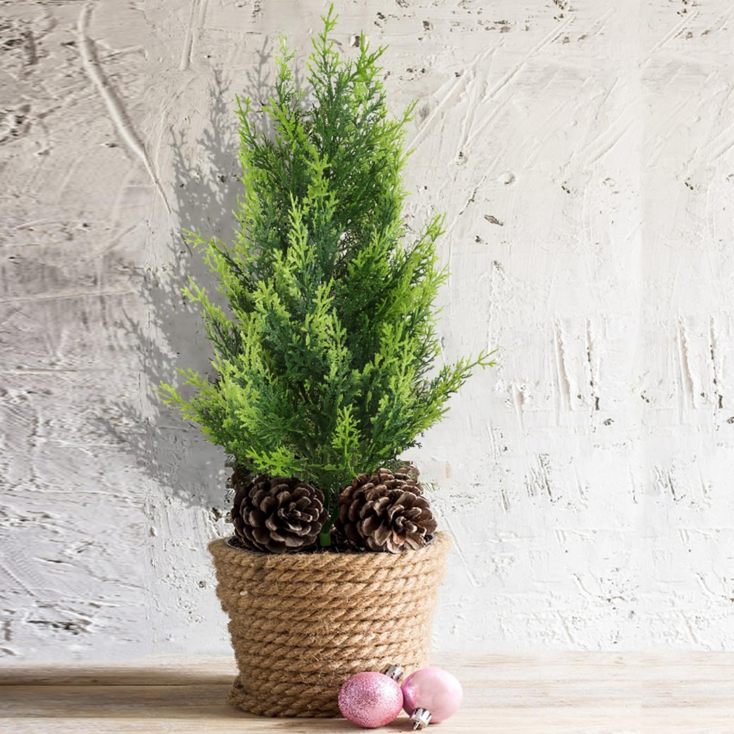 Cyprès topiaires artificiels Lot de 2 50 cm UV Plantes artificielles extérieur intérieur Décoration pot