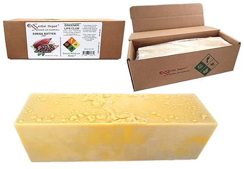 Miniatura 1 de Mantequilla de cacao cruda sin refinar 100 pura aroma natural a cacao 4 libras utilizado en cremas barras de loción y palos bálsamos labiales