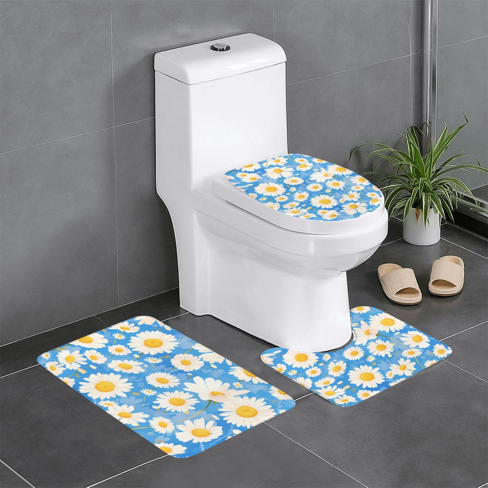 Tapis de bain facile à nettoyer lot de 3 contre les sols humides