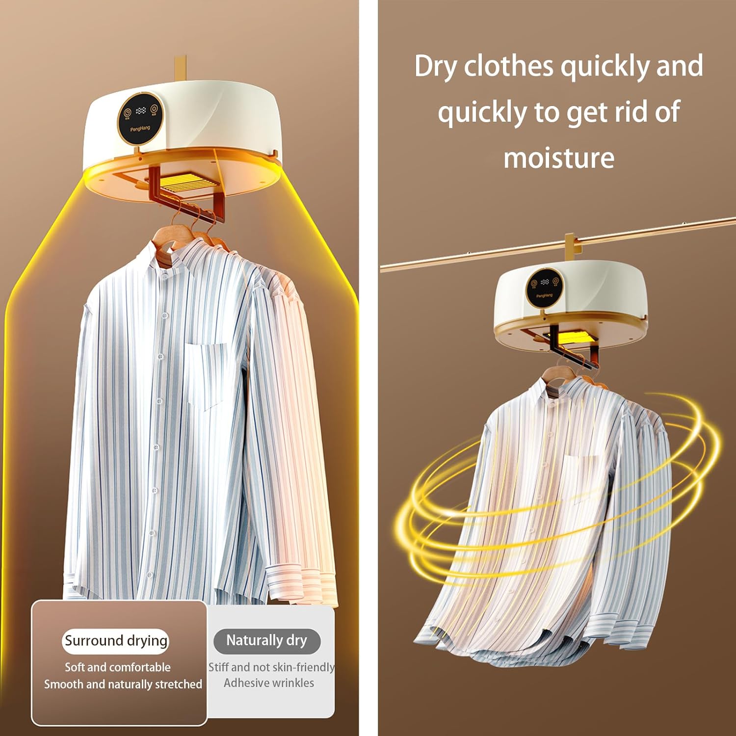 Portable Automatic Dryer Wireless Vertical Garment Clothes dryer with Drying Rack Remote Control