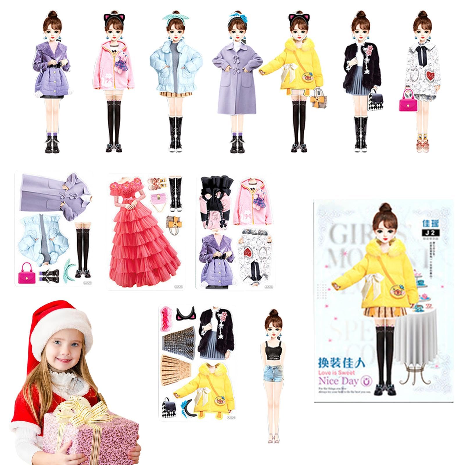 Libro Di Adesivi Per Vestire La Principessa | Bambola Magnetica Per Vestire La Principessa | Libro Per Bambole Di Carta Per Bambini | Figura Di Bambola Principessa Magnetica | Figura Di Bambola Magnet