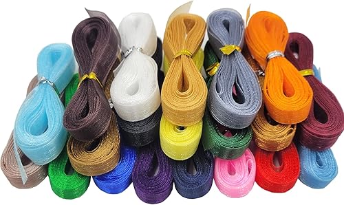 FAYADA Cintas transparentes de organza transparente, juego de cintas de gasa para el día de Pascua, San Valentín, Navidad, boda, regalo, envolver