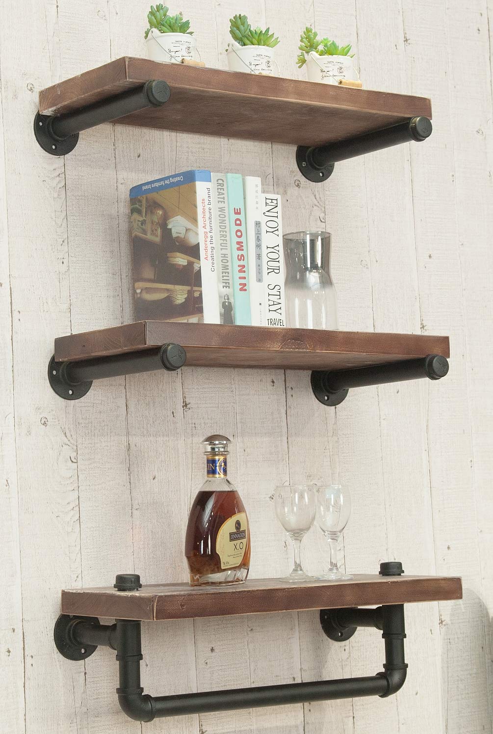 Buy DOFURNILIM 3Tier Industrial Retro Wall ed Iron Water Pipe Shelf