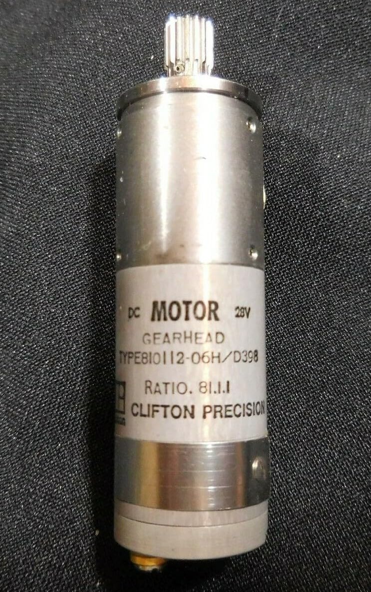 #US Clifton Precision Motor 28 VDC Gearhead Ratio 81.1.1/810112-06H/D398 U.S.A.