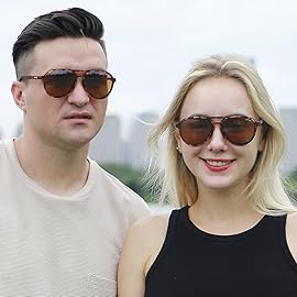 Jefoo Polarized Aviator Sunglasses for Women Men Vintage Retro Trendy Sunglasses for Outdoor UV400 Protection