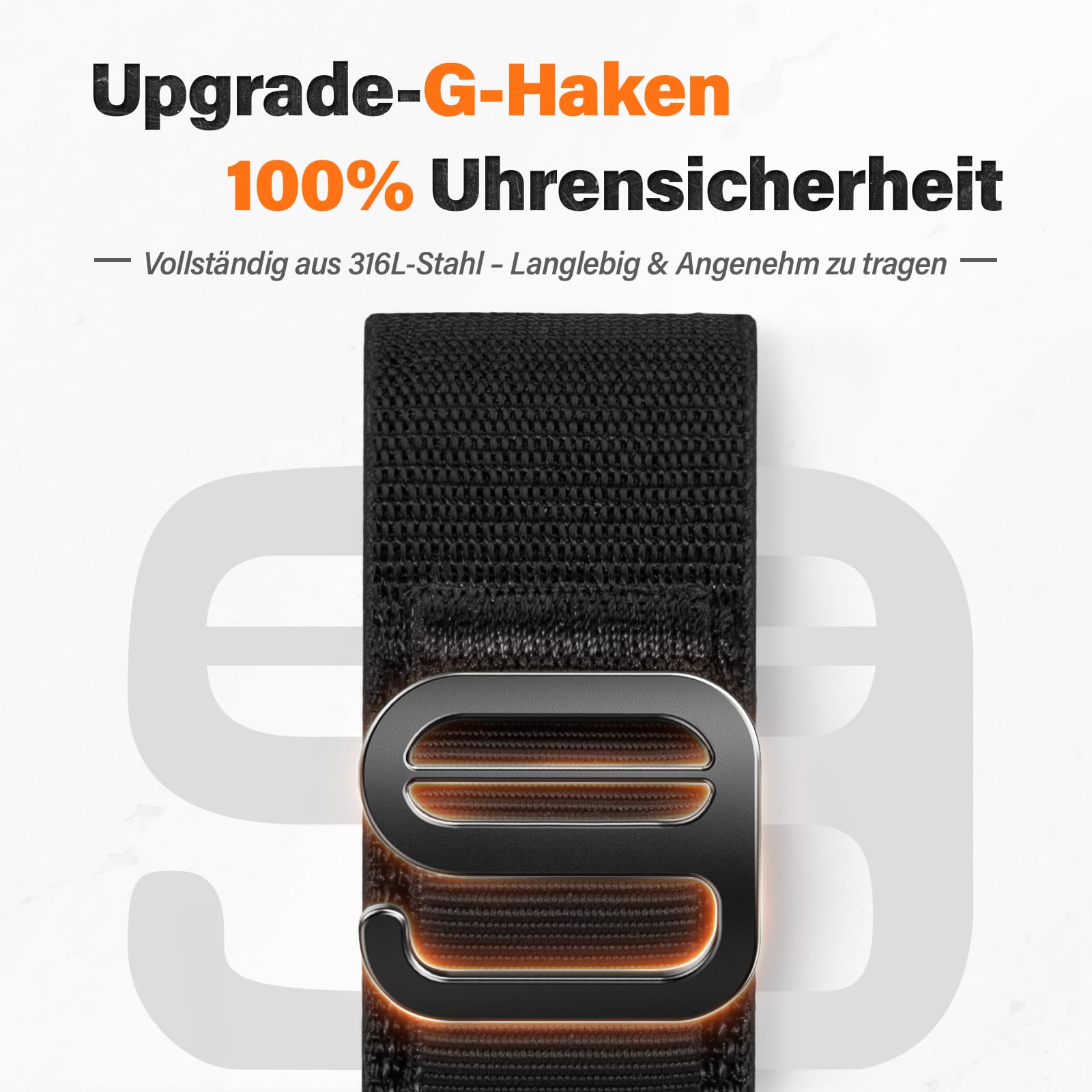 NotoCity für Garmin fenix 6 pro/7 Armband, Uhrenarmband 22mm für Garmin Fenix 6/7 pro/5/5 plus, Fenix 8/8 pro 47mm, Forerunner 965/955, Nylon Quickfit Armband für Epix Gen 2, G-Haken(Schwarz)